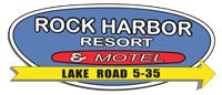 cabin motel hotel lake of the ozarks logo rock harbor resort